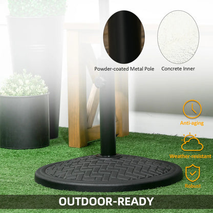 31lbs Concrete Umbrella Base, Round Outdoor Stand, Black