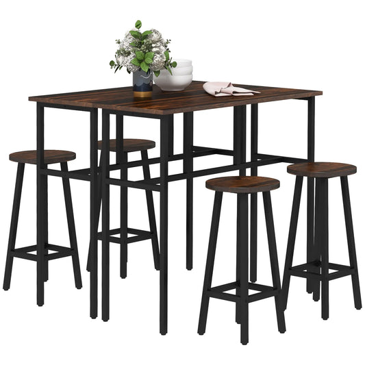Bar Table Set, 6 Piece, Dining Room, Rustic Brown Bar Sets Rustic Brown at Gallery Canada