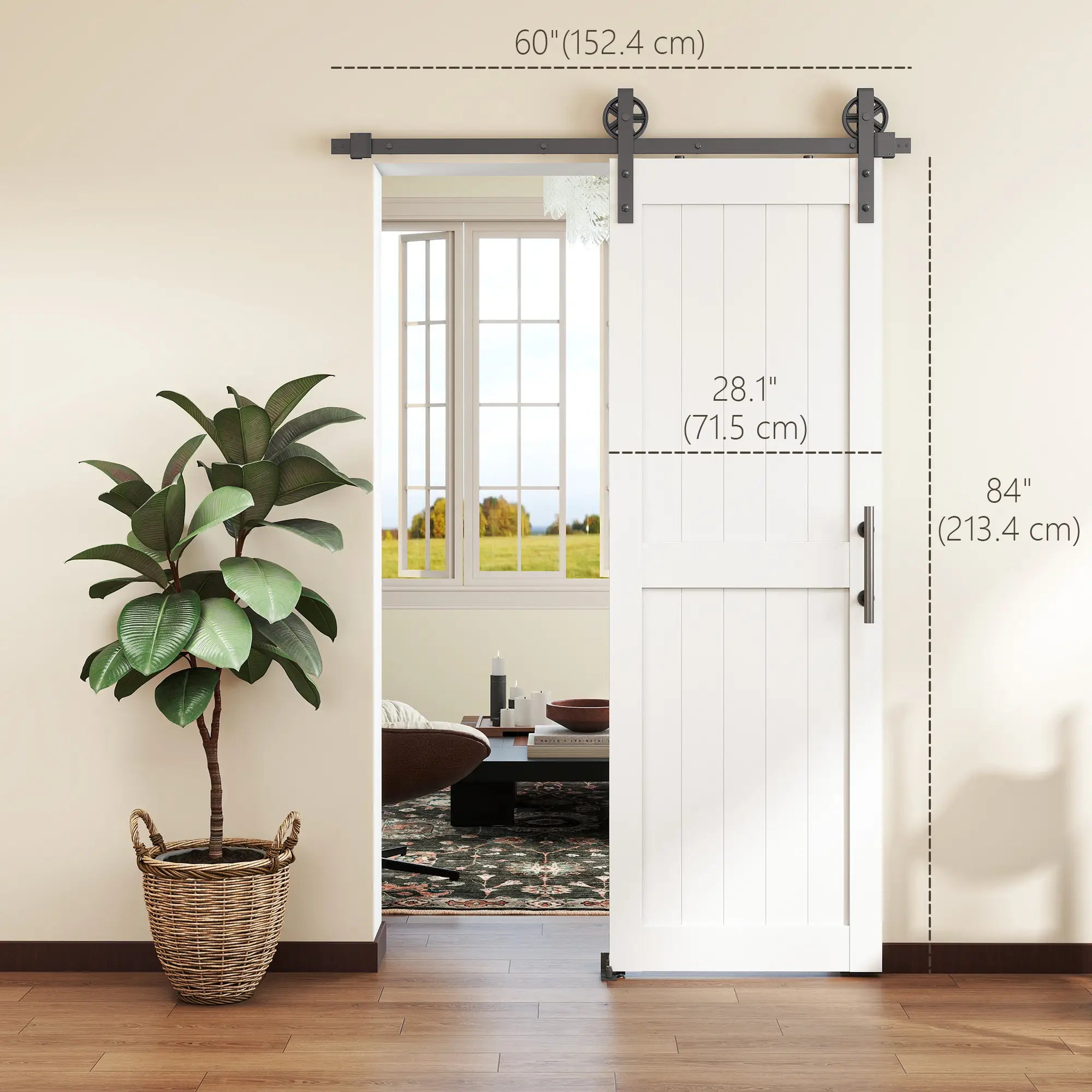 Barn Door with 5FT Sliding Hardware Kit, White Door Hardware at Gallery Canada