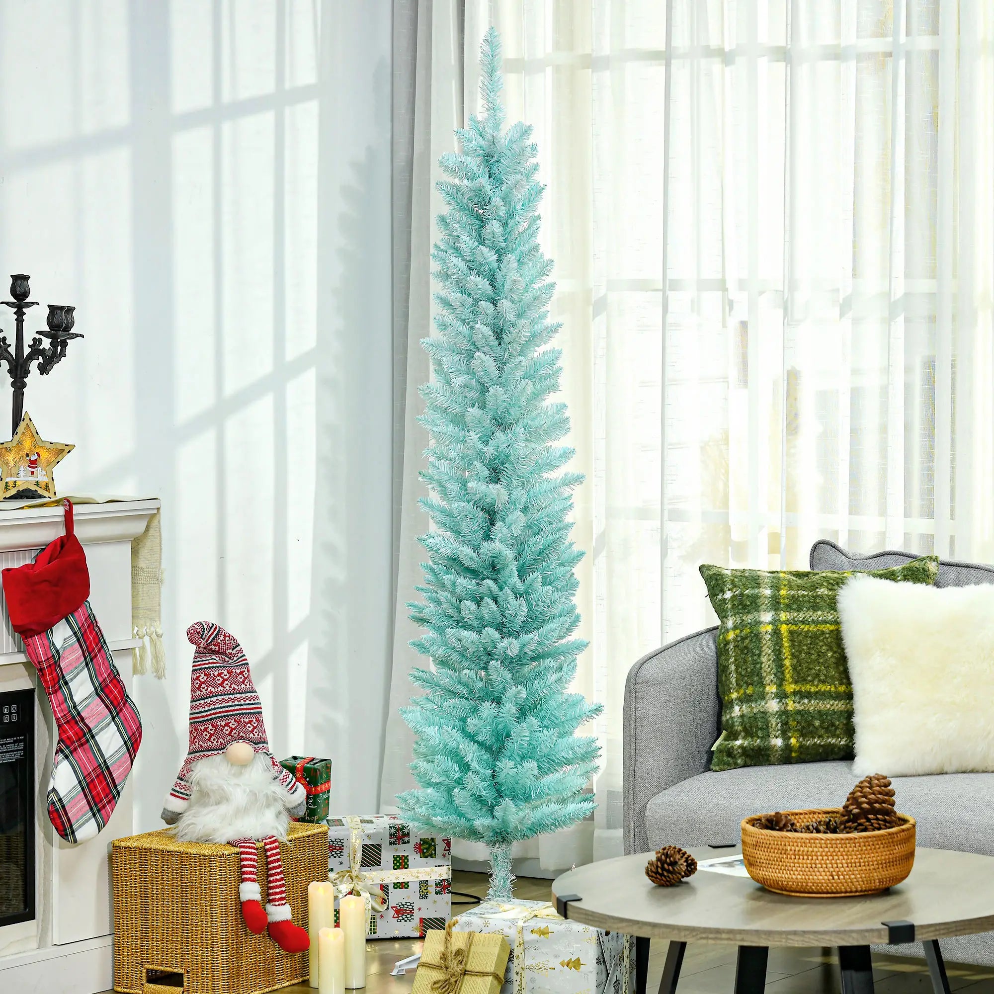 6ft Pencil Christmas Tree, Skinny Artificial, Blue Pencil Christmas Trees at Gallery Canada