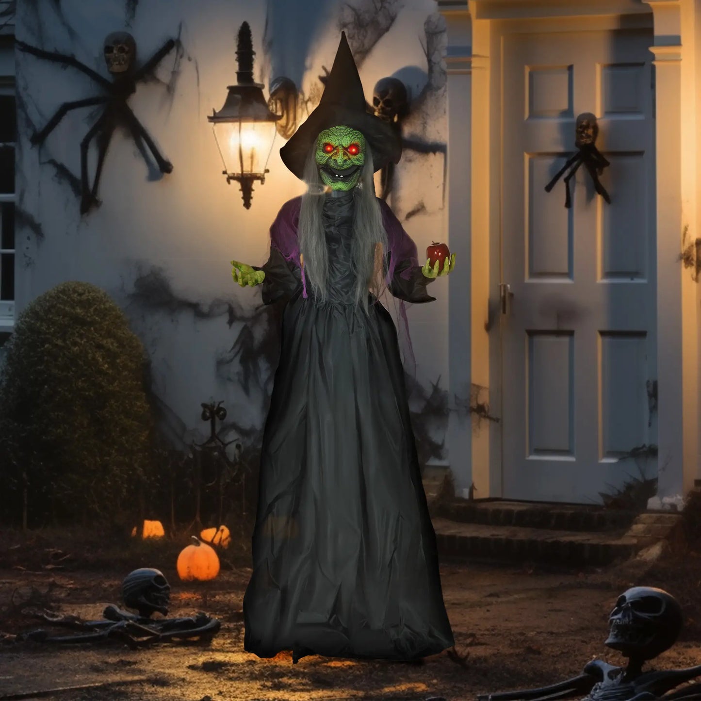 5.9' Life Size Animatronic Old Witch, Sound, Motion Activated, Light Up Eyes Halloween Decorations at Gallery Canada
