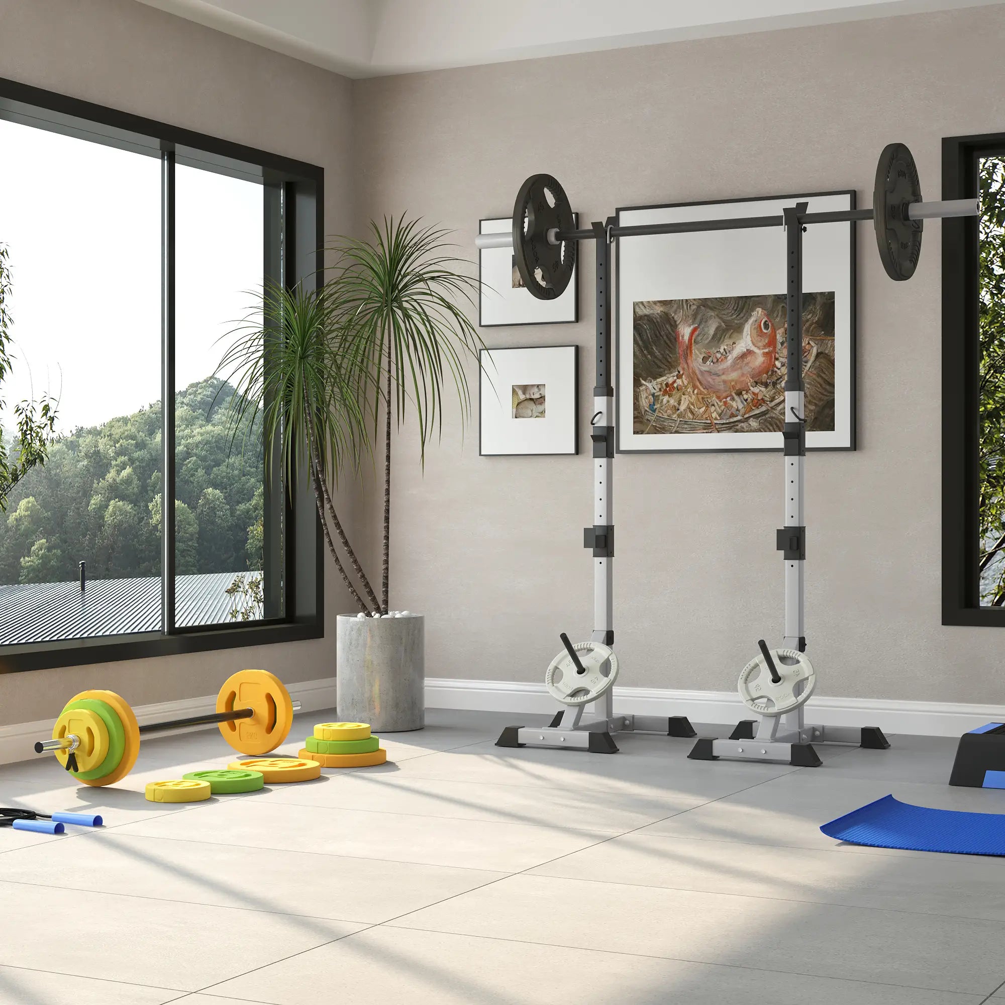 44lbs Adjustable Barbell Weight Set, Non-Slip Handle, Home Gym Dumbbells & Barbells at Gallery Canada