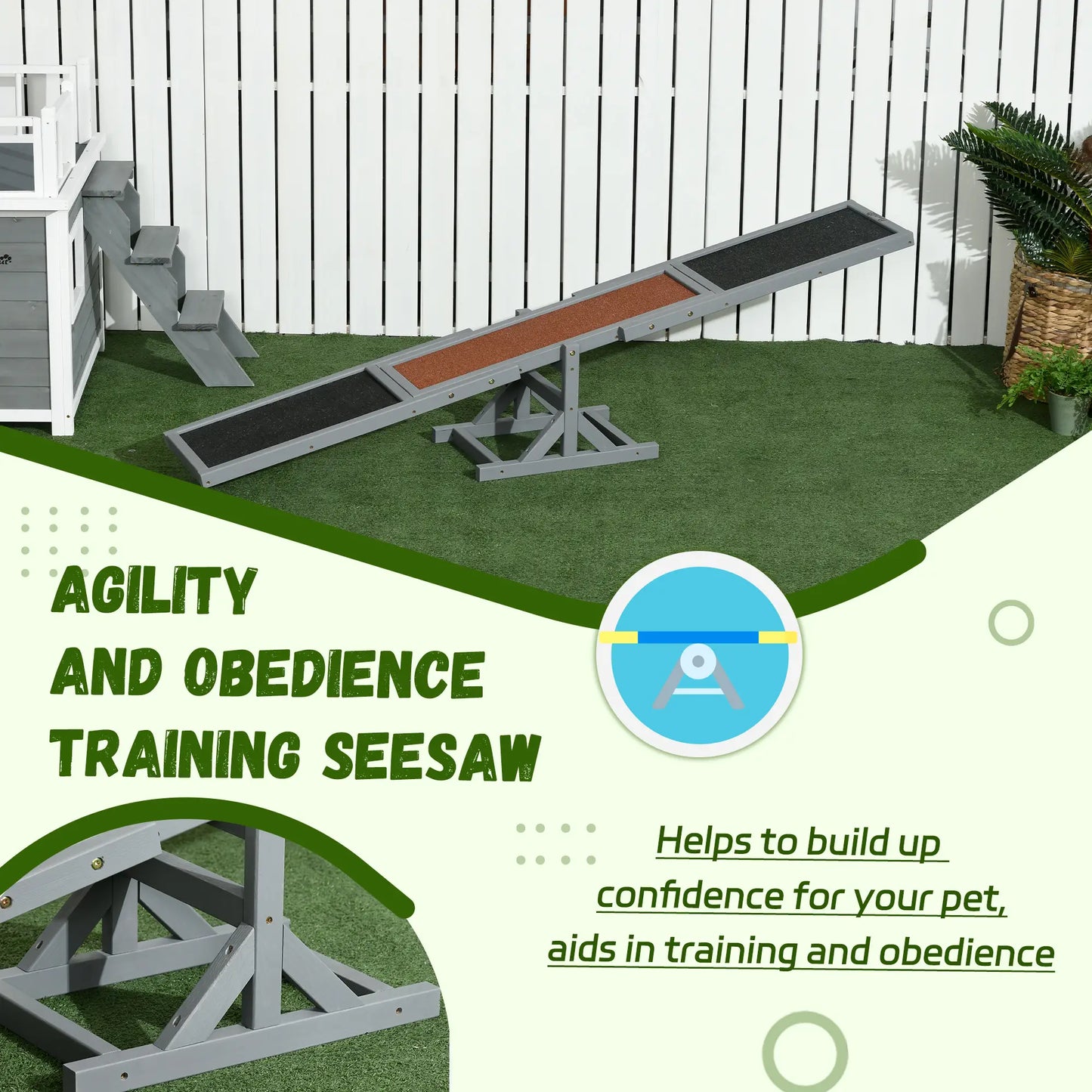 Wood Pet Seesaw, Dog Agility Training Equipment, Weather Resistant, Grey Dog Agility Training Equipment at Gallery Canada