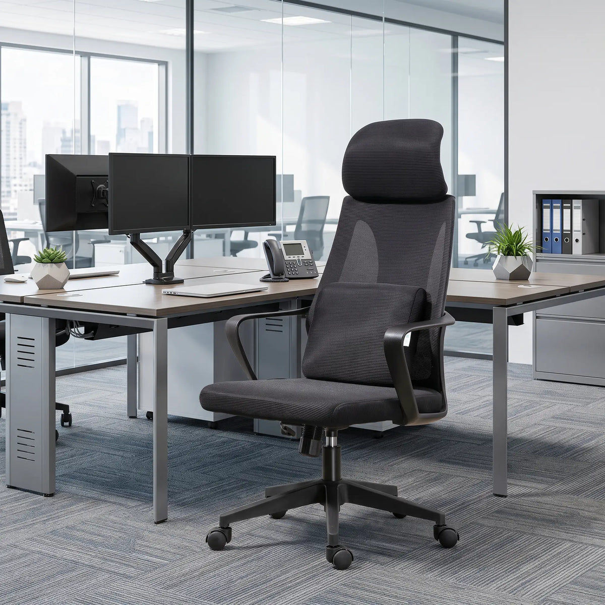 Ergonomic High Back Office Chair, Mesh Computer Chair, Lumbar Support Massage Chairs at Gallery Canada
