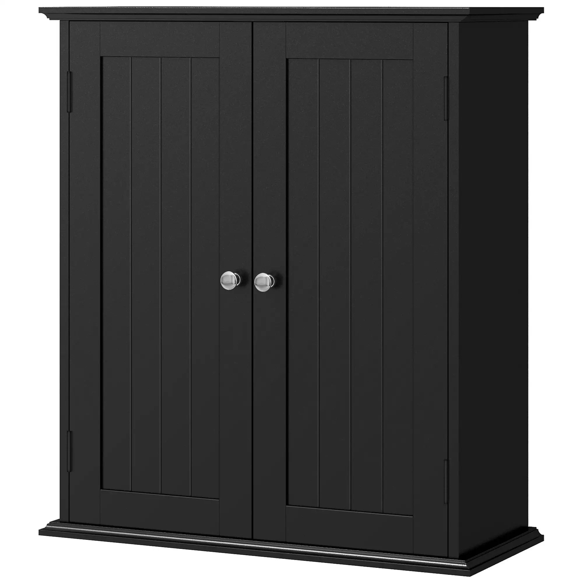 Bathroom Medicine Cabinet, 2 Doors, Adjustable Shelf, Over Toilet Wall Mounted Cabinets Black at Gallery Canada