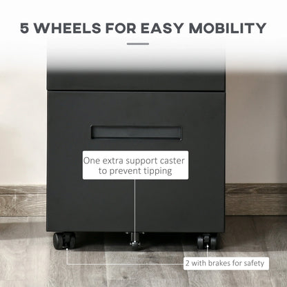 Vertical File Cabinet, Adjustable Partition, A4 Letter Size, Lockable, Black Office Cabinets & Cupboards at Gallery Canada