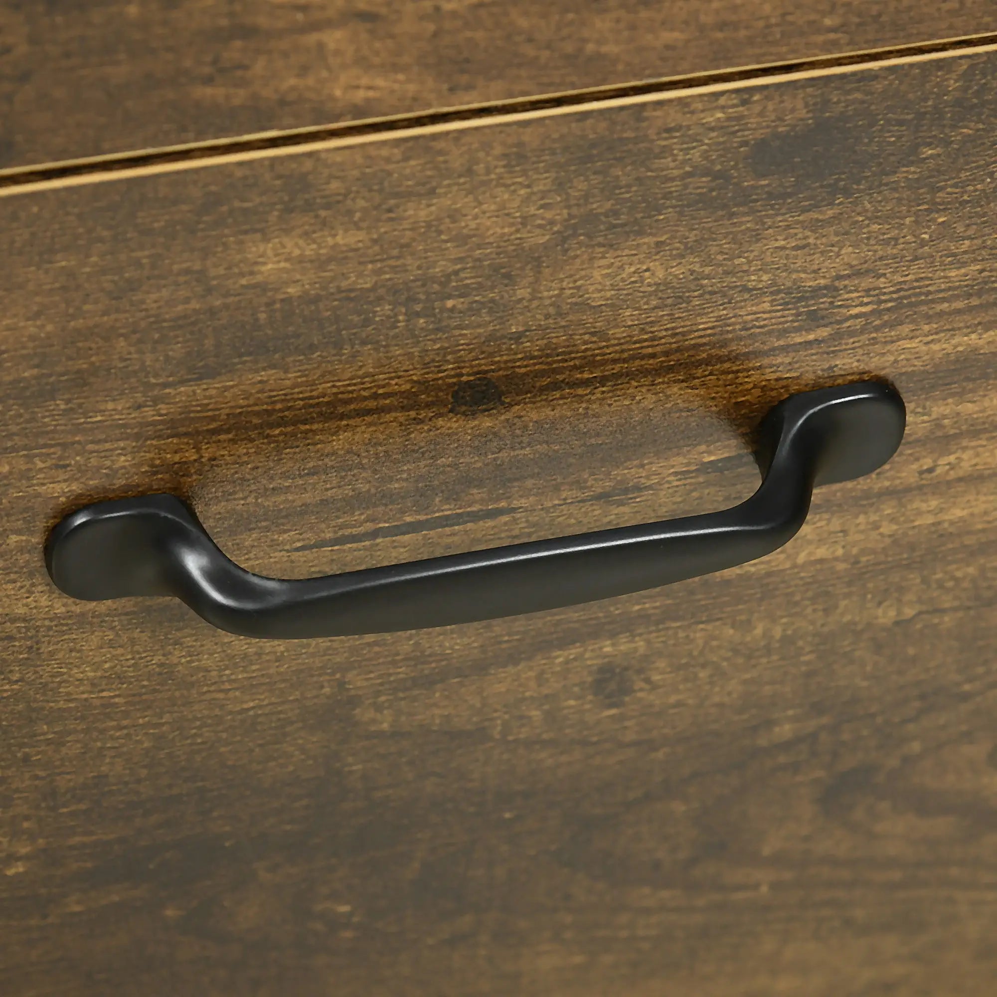 Lateral Filing Cabinet with Wheels, Lockable Drawer, Open Shelves, Rustic Brown Office Cabinets & Cupboards at Gallery Canada