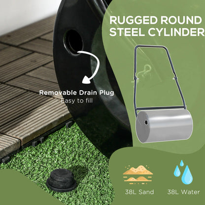 20" Heavy Duty Lawn Roller, 11 Gal Water/Sand, Black Lawn Rollers at Gallery Canada