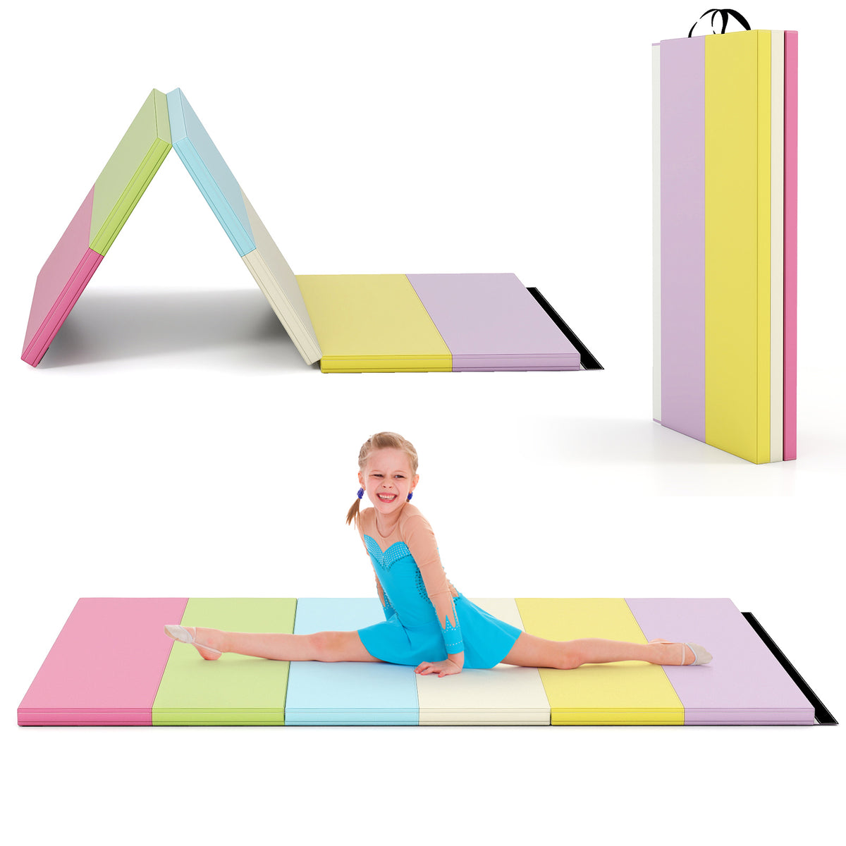 PU Leather Tri-Folding Gymnastics Mat, Macaron Yoga & Gym Mats Macaron at Gallery Canada