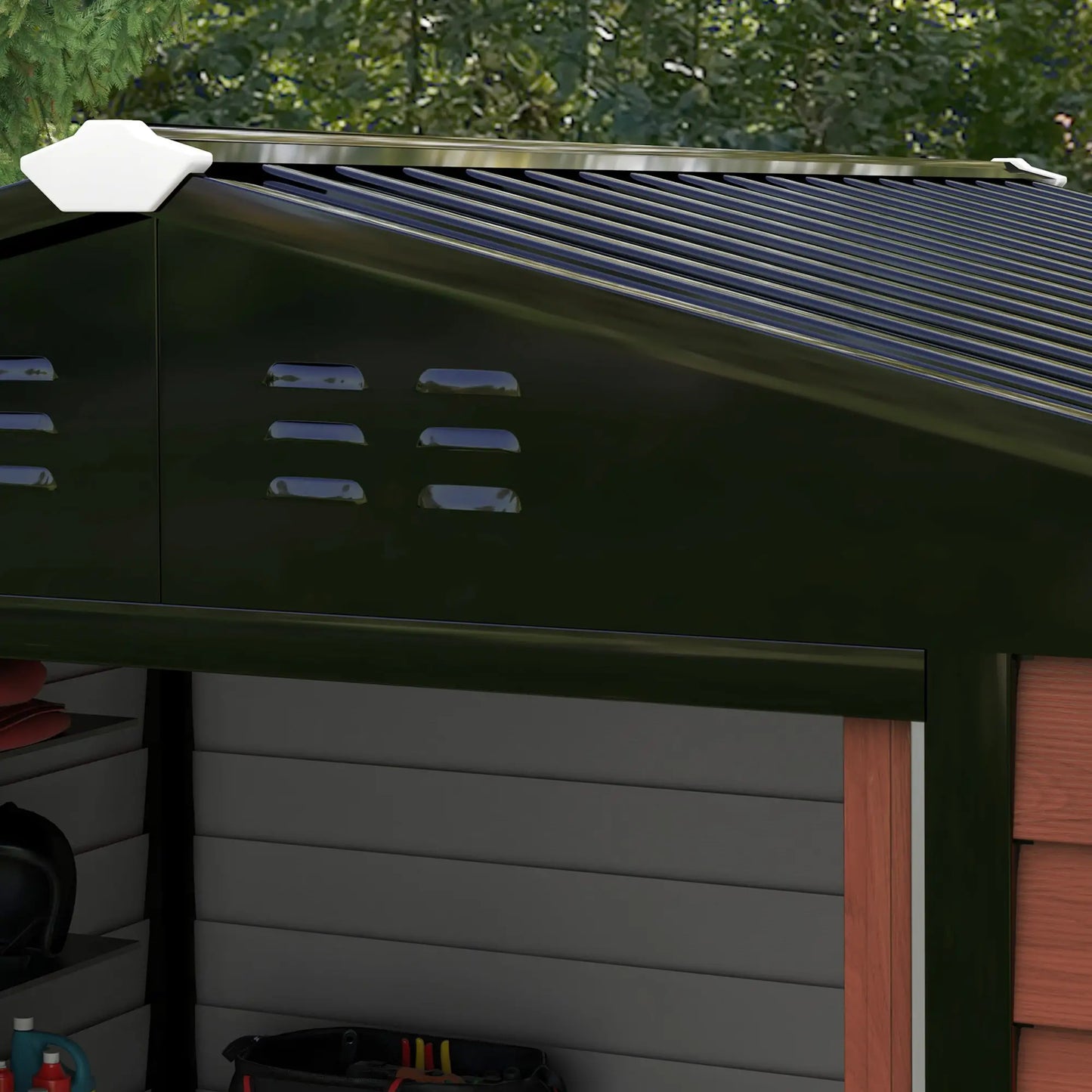 8' x 7' Outdoor Storage Shed, Galvanized Steel, Lockable Doors, Floor Frame Sheds at Gallery Canada