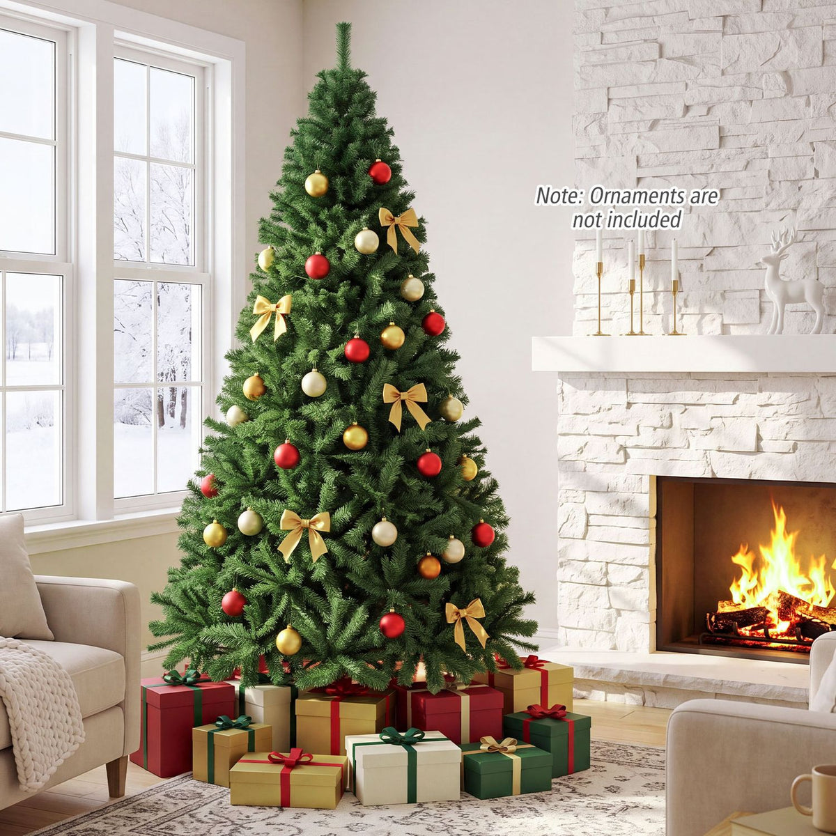 PVC Artificial Christmas Tree, Hinged, 7.5 ft, Green Christmas Tree at Gallery Canada