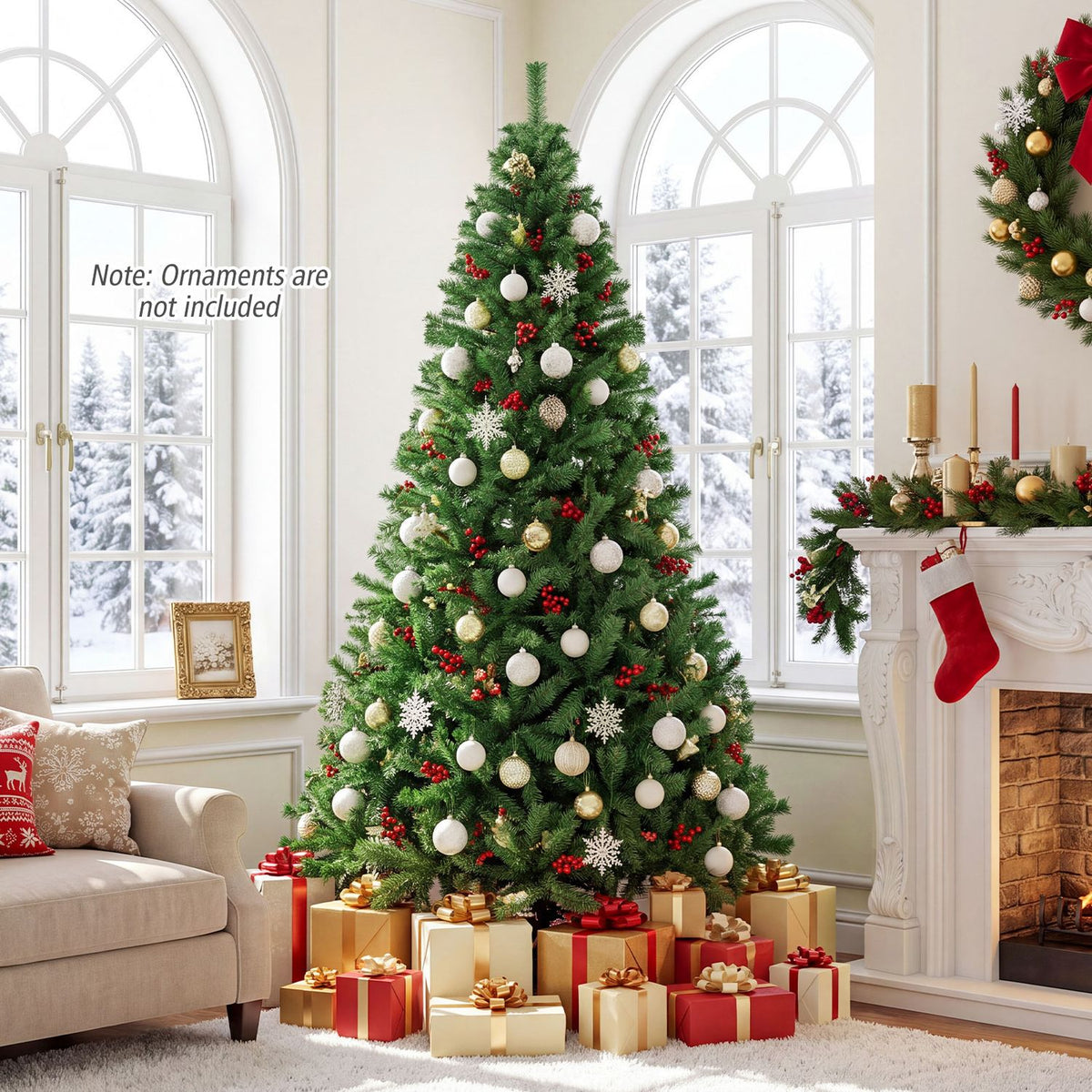 PVC Artificial Christmas Tree, Hinged, 7.5 ft, Green Christmas Tree at Gallery Canada