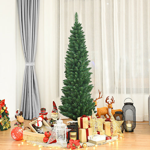 PVC Artificial Slim Pencil Christmas Tree, 5', Green