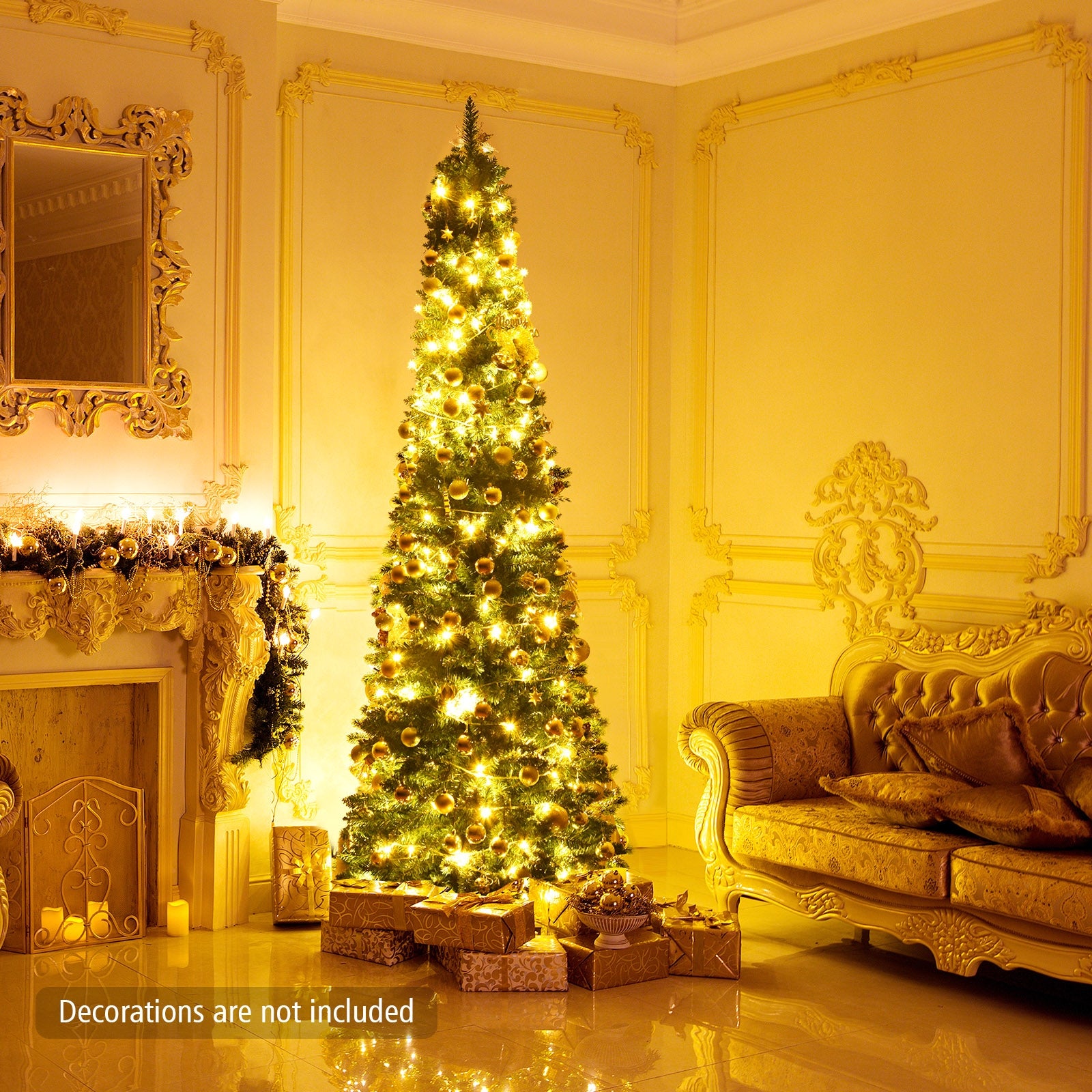 PVC Artificial Slim Pencil Christmas Tree, 8 Feet, Green Christmas Tree at Gallery Canada