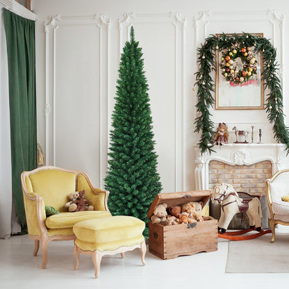 PVC Artificial Slim Pencil Christmas Tree, 8 Feet, Green Christmas Tree at Gallery Canada