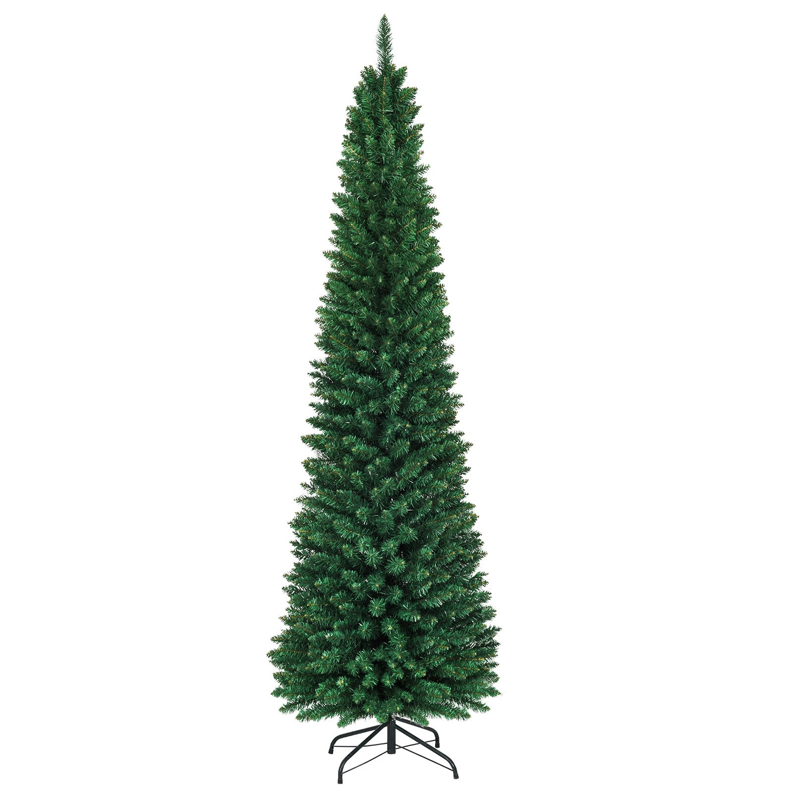 PVC Artificial Slim Pencil Christmas Tree, 8 Feet, Green Christmas Tree Green at Gallery Canada
