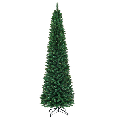 PVC Artificial Slim Pencil Christmas Tree, 8 Feet, Green Christmas Tree Green at Gallery Canada