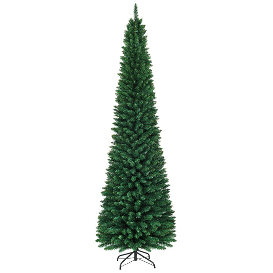 PVC Artificial Slim Pencil Christmas Tree, 9', Green Christmas Tree Green at Gallery Canada