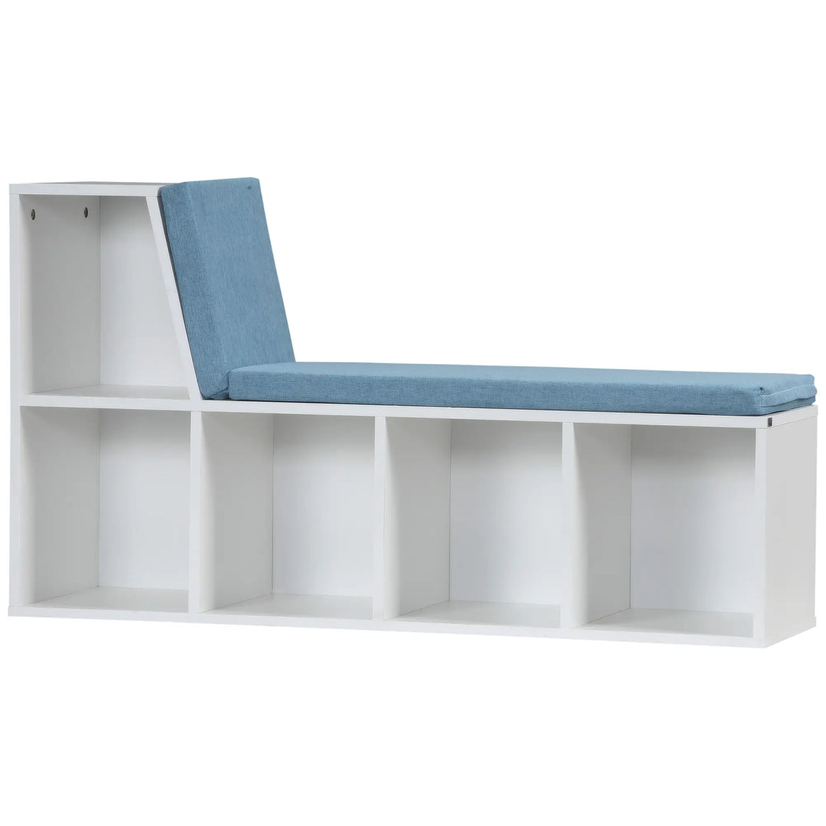 5-Cube Bookshelf with Storage, Cushioned Reading Nook, Blue Small Bookshelves at Gallery Canada