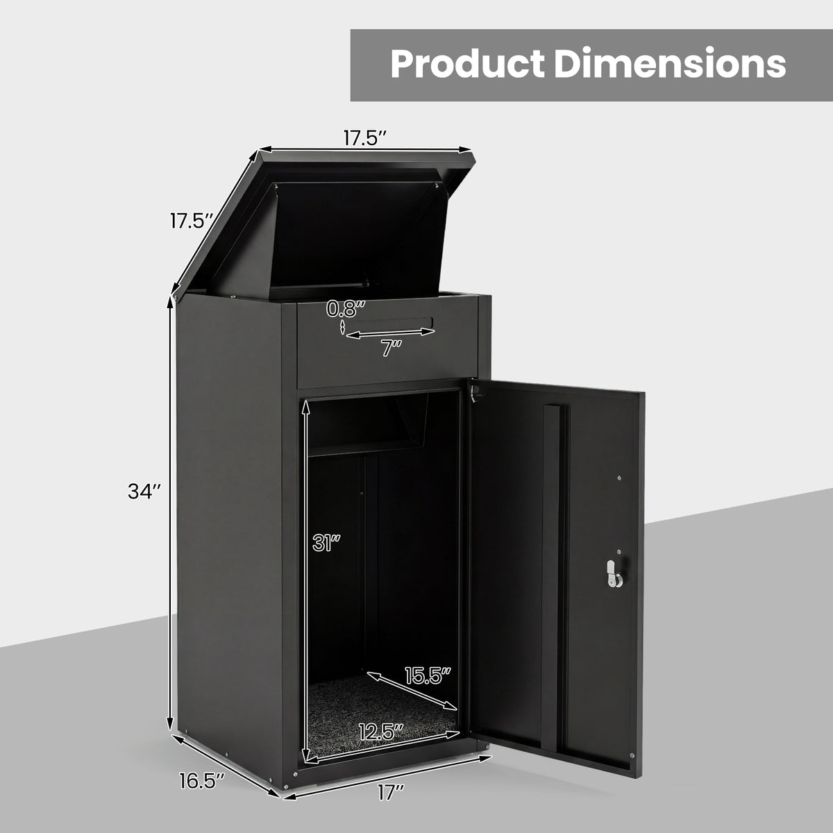 Package Delivery Box, Anti-Theft Board, Lockable Door, Black Sheds & Outdoor Storage at Gallery Canada