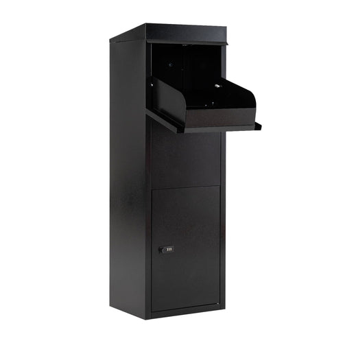 Package Delivery Box, Anti-Theft Baffle, Sloped Roof, Black
