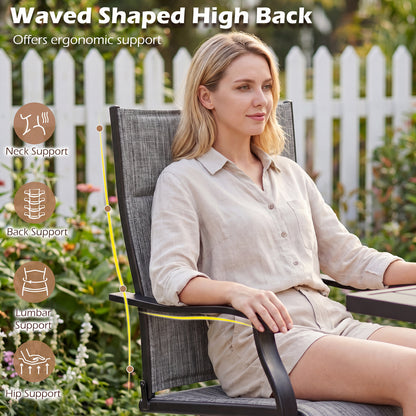 Padded Patio Swivel Chairs Set of 2, Gray Patio Dining Chairs at Gallery Canada