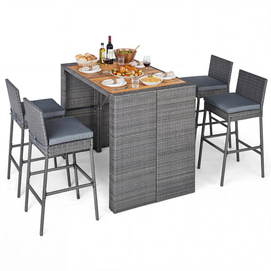 Acacia Wood Dining Set, Patio, Gray Patio Dining Sets Gray at Gallery Canada