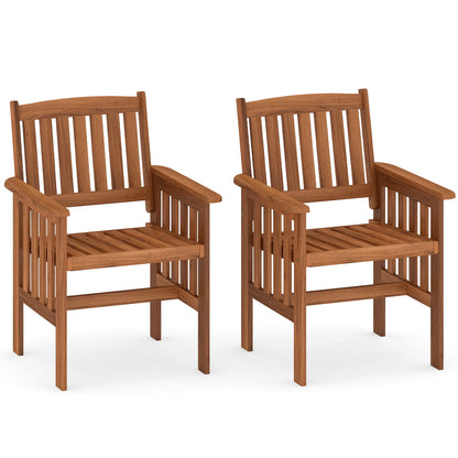 Solid Wood Patio Chairs, Set of 2, Natural Patio Dining Chairs at Gallery Canada