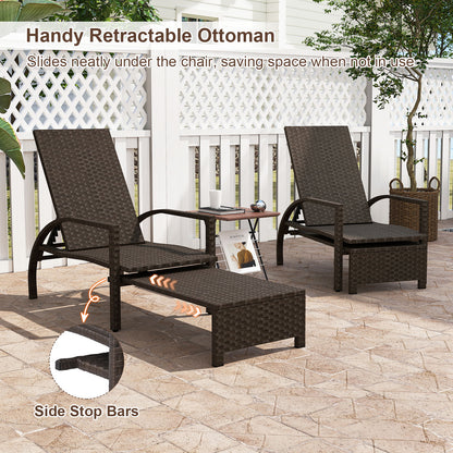 Outdoor Rattan Chaise Lounge With Ottoman, Brown Outdoor Seating & Patio Chairs at Gallery Canada