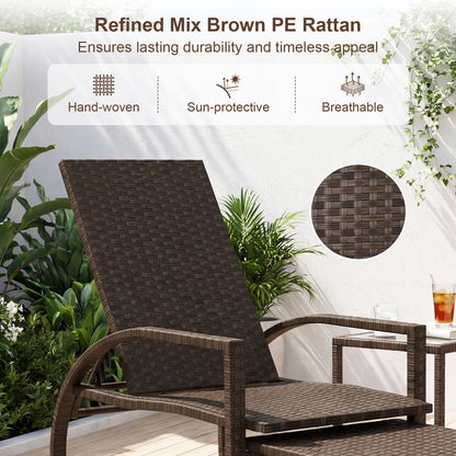 Outdoor Rattan Chaise Lounge With Ottoman, Brown Outdoor Seating & Patio Chairs at Gallery Canada
