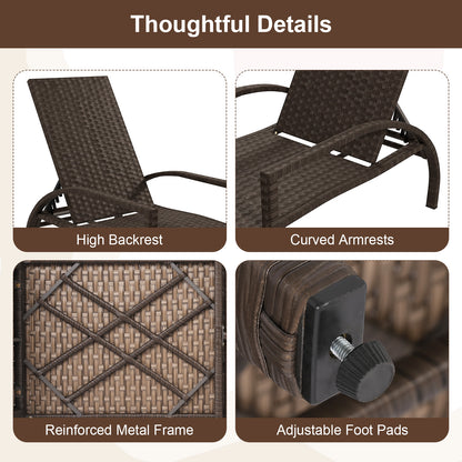 Outdoor Rattan Chaise Lounge With Ottoman, Brown Outdoor Seating & Patio Chairs at Gallery Canada
