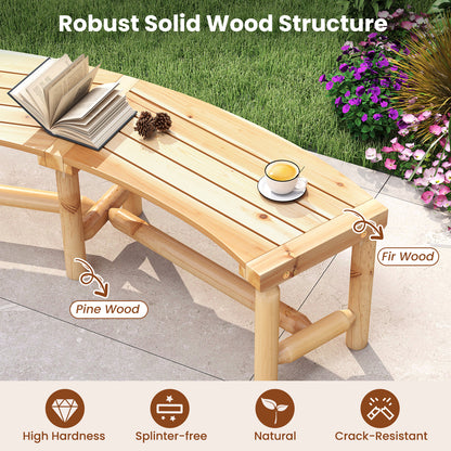 Patio Curved Bench Solid Wood Fire Pit Bench, Natural Outdoor Benches at Gallery Canada