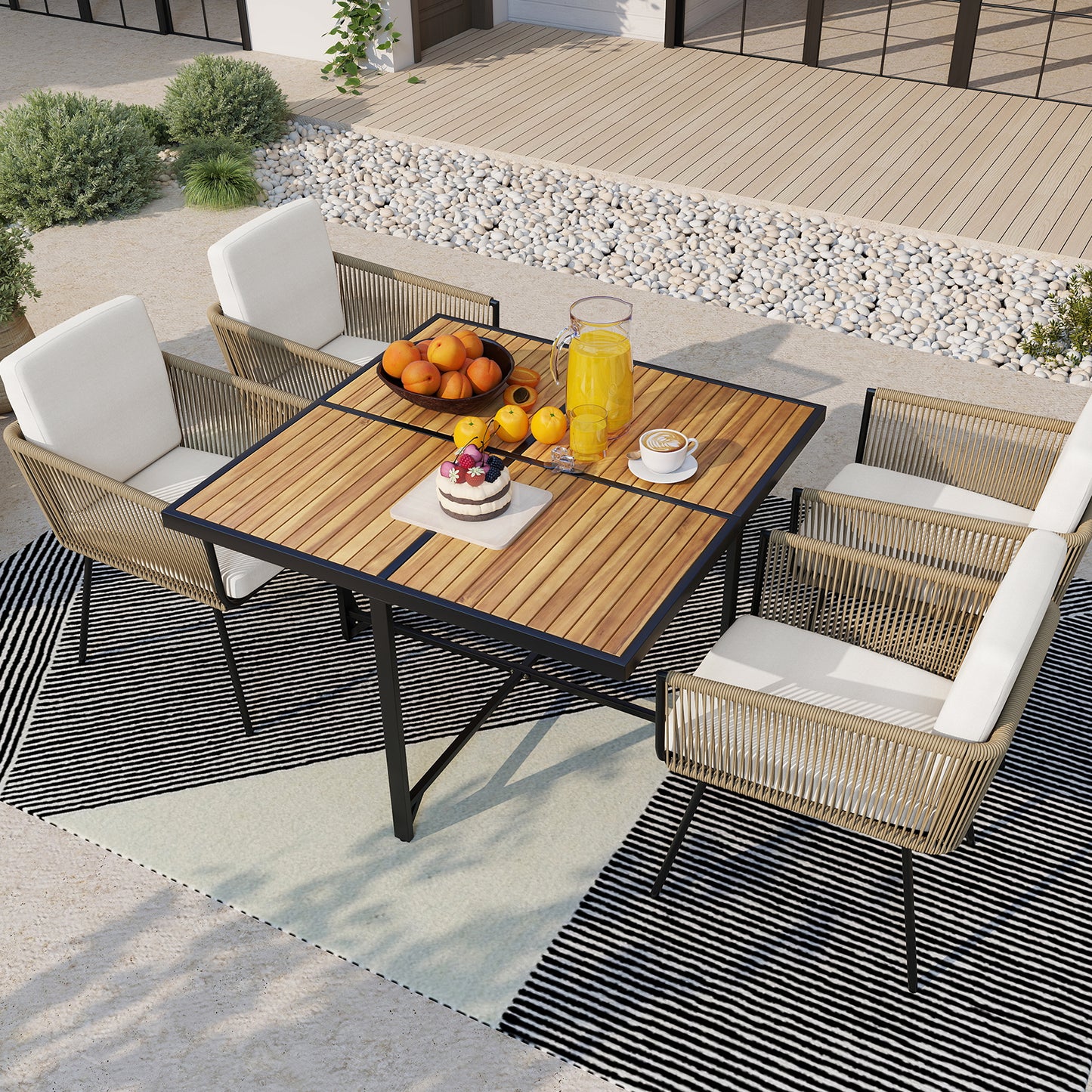 Patio Dining Chairs Set Of 4, Rattan, Off White Patio Dining Chairs at Gallery Canada