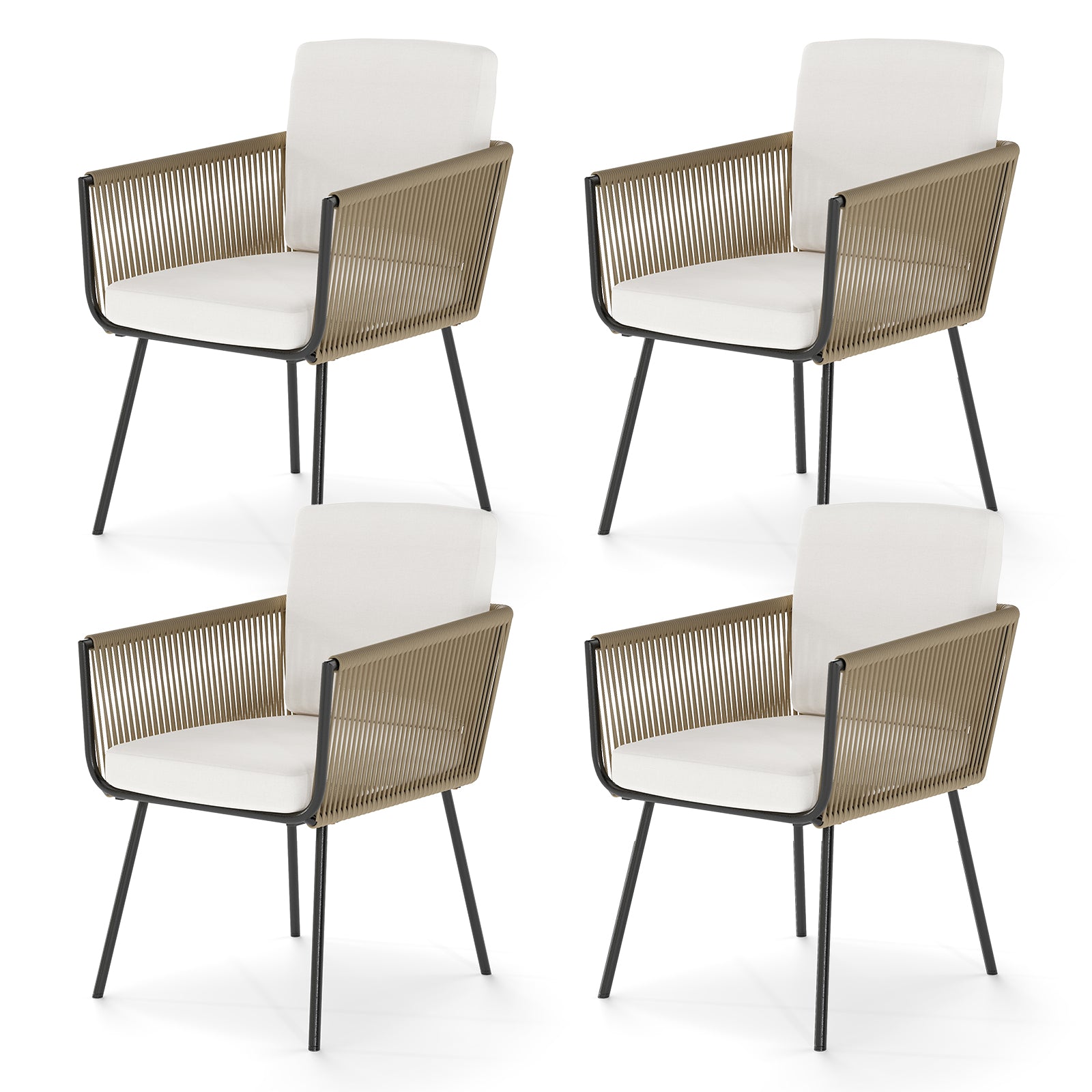 Patio Dining Chairs Set Of 4, Rattan, Off White Patio Dining Chairs at Gallery Canada