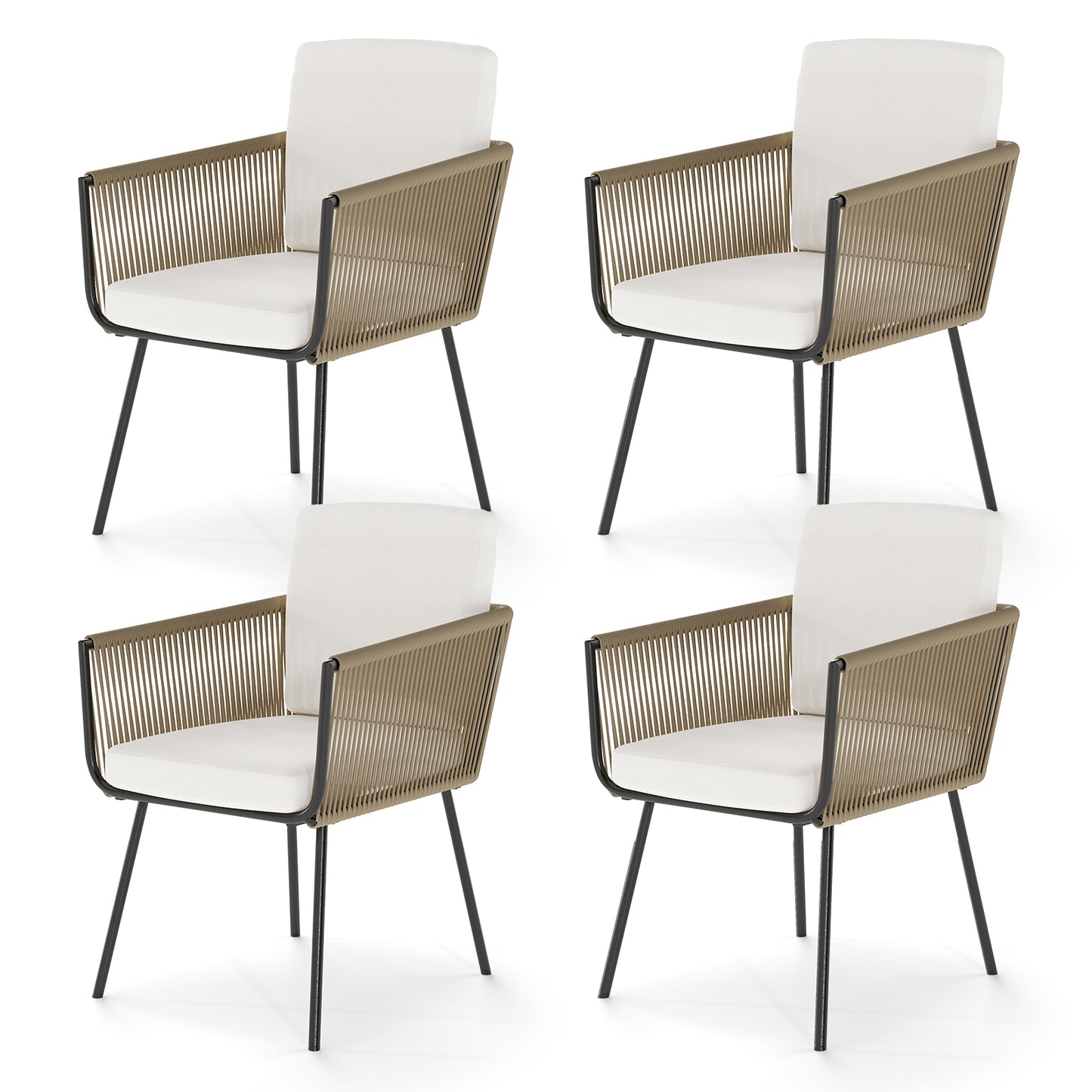 Patio Dining Chairs Set Of 4, Rattan, Off White Patio Dining Chairs at Gallery Canada
