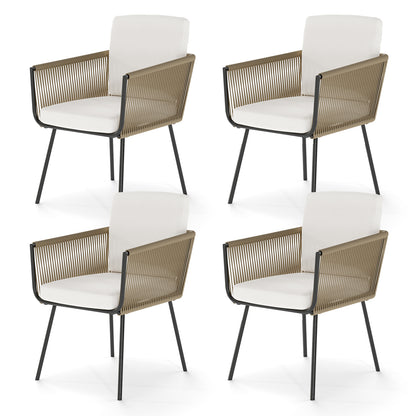 Patio Dining Chairs Set Of 4, Rattan, Off White Patio Dining Chairs at Gallery Canada