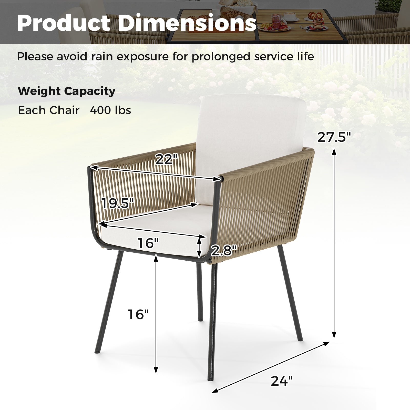 Patio Dining Chairs Set Of 4, Rattan, Off White Patio Dining Chairs at Gallery Canada