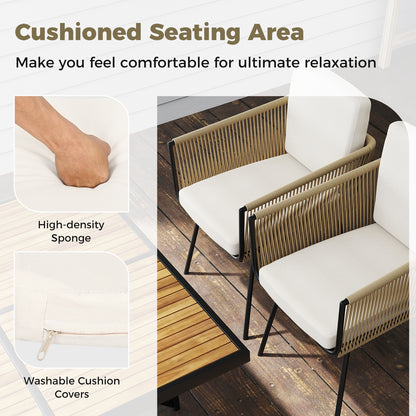 Patio Dining Chairs Set Of 4, Rattan, Off White Patio Dining Chairs at Gallery Canada