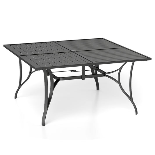 Patio Dining Table For 8, With Umbrella Hole, Black Patio Dining Tables Black at Gallery Canada