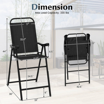 Patio Folding Bar Stool Set Of 4, Black Patio Bar Furniture at Gallery Canada