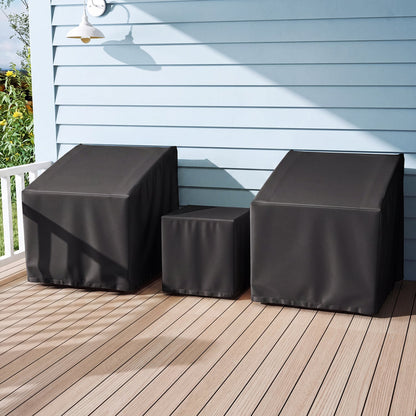 Housse de mobilier de patio imperméable pour ensemble de bistrot de 3 pièces, noir