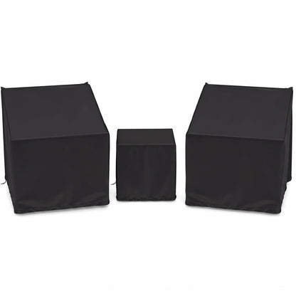 Housse de mobilier de patio imperméable pour ensemble de bistrot de 3 pièces, noir