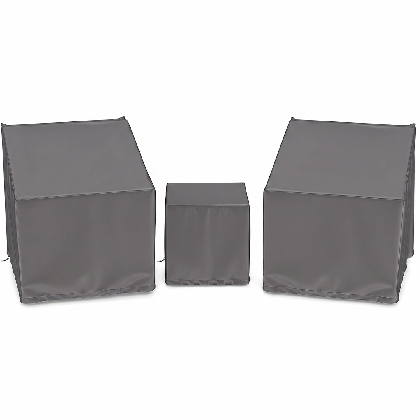 Housses de mobilier de patio extérieur, ensemble de bistrot 3 pièces, gris