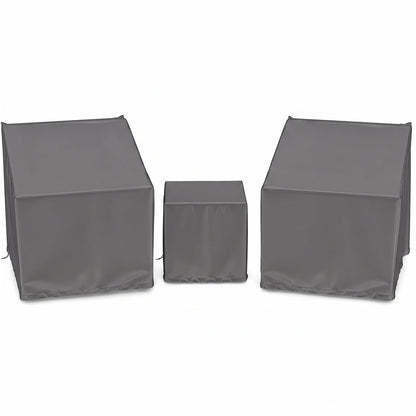 Housses de mobilier de patio extérieur, ensemble de bistrot 3 pièces, gris