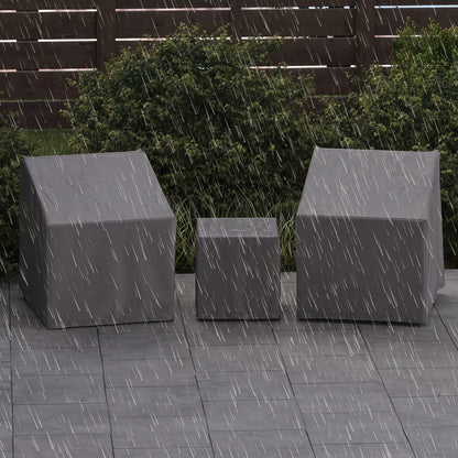 Housses de mobilier de patio extérieur, ensemble de bistrot 3 pièces, gris