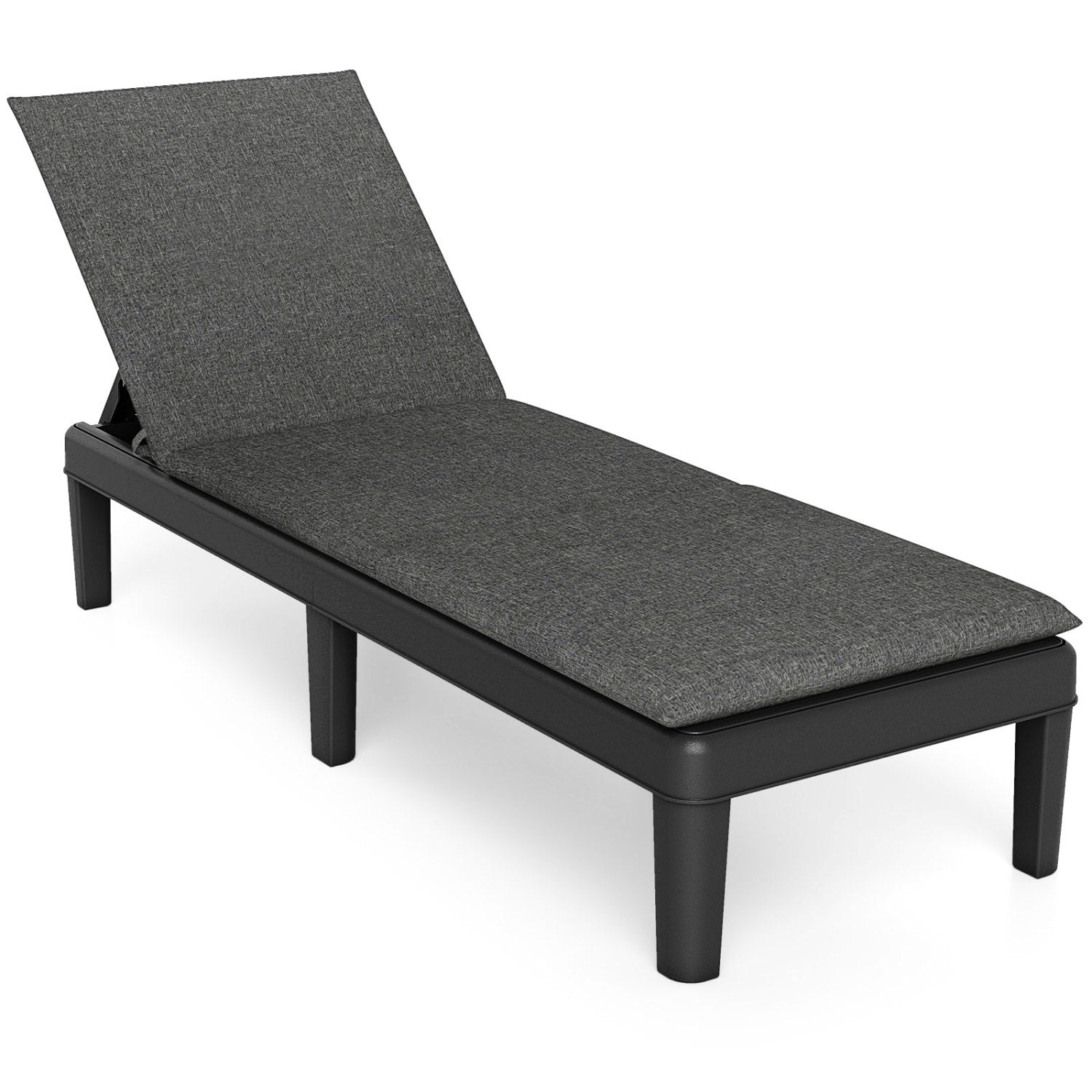 Patio Lounge Chair, Adjustable Backrest, With Cushion, Gray Outdoor Chaise Lounges at Gallery Canada
