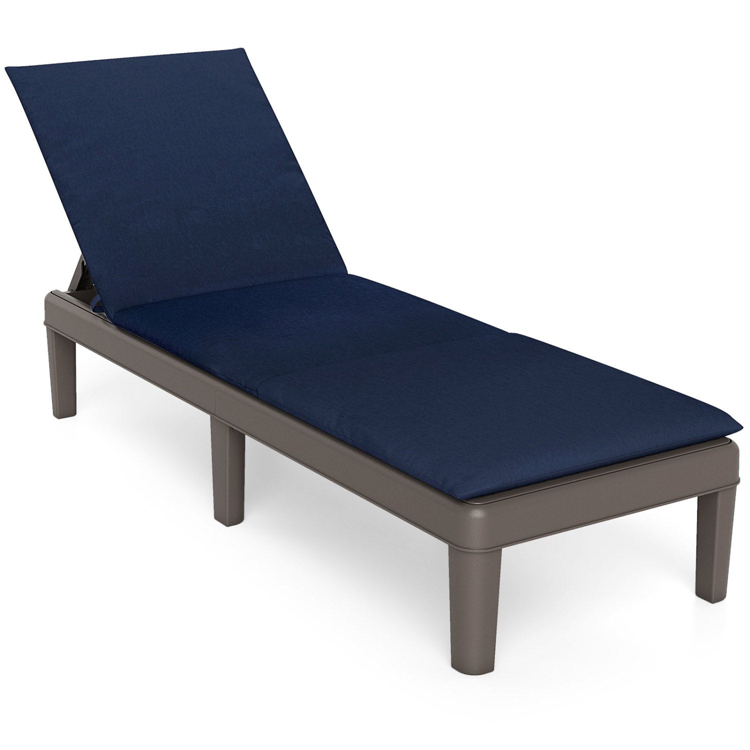 Patio Lounge Recliner Chair, Adjustable Backrest, Navy Outdoor Chaise Lounges Navy at Gallery Canada