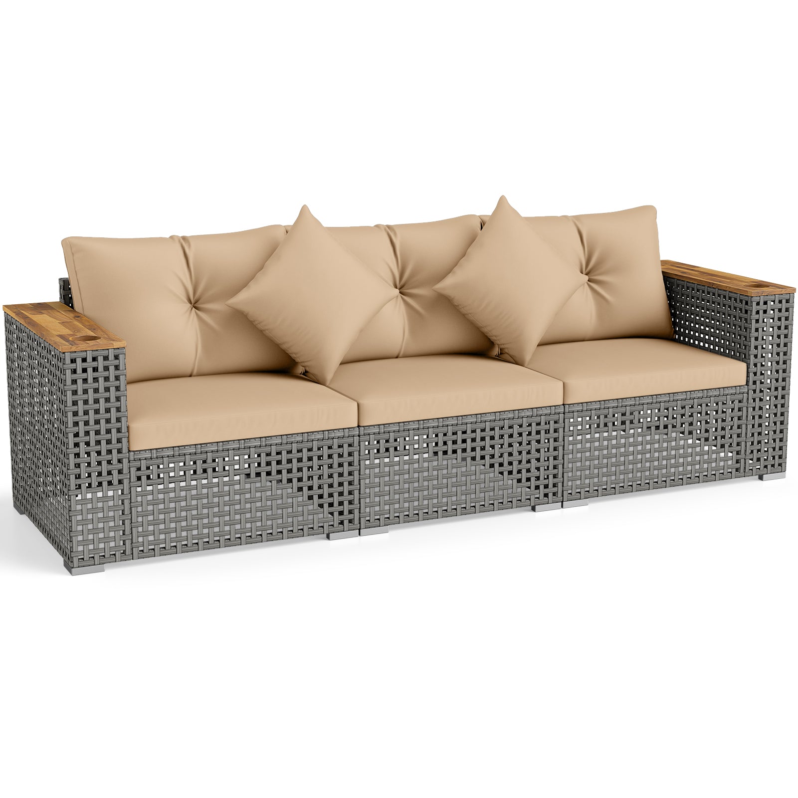 Patio Wicker Sectional Set, Armless & Corner Sofas, Beige Outdoor Sectionals at Gallery Canada