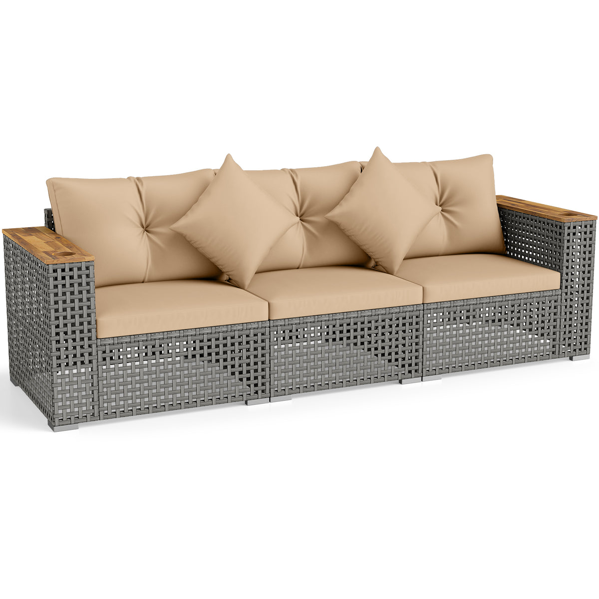 Patio Wicker Sectional Set, Armless & Corner Sofas, Beige Outdoor Sectionals at Gallery Canada