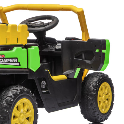 12V Kids Ride On Electric Tractor, Remote Control, Dual Motors, Green Electric Toy Cars at Gallery Canada